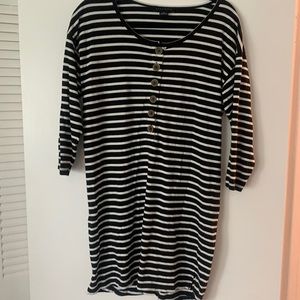 Black and white stripped dress
